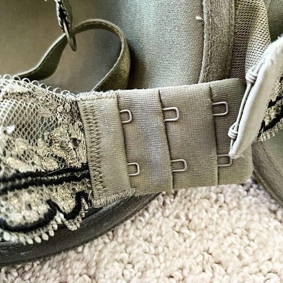 Heidi Klum Intimates Margaux Balconette Contour Bra Green Sz 36D Lace H23-1076 - Picture 8 of 10